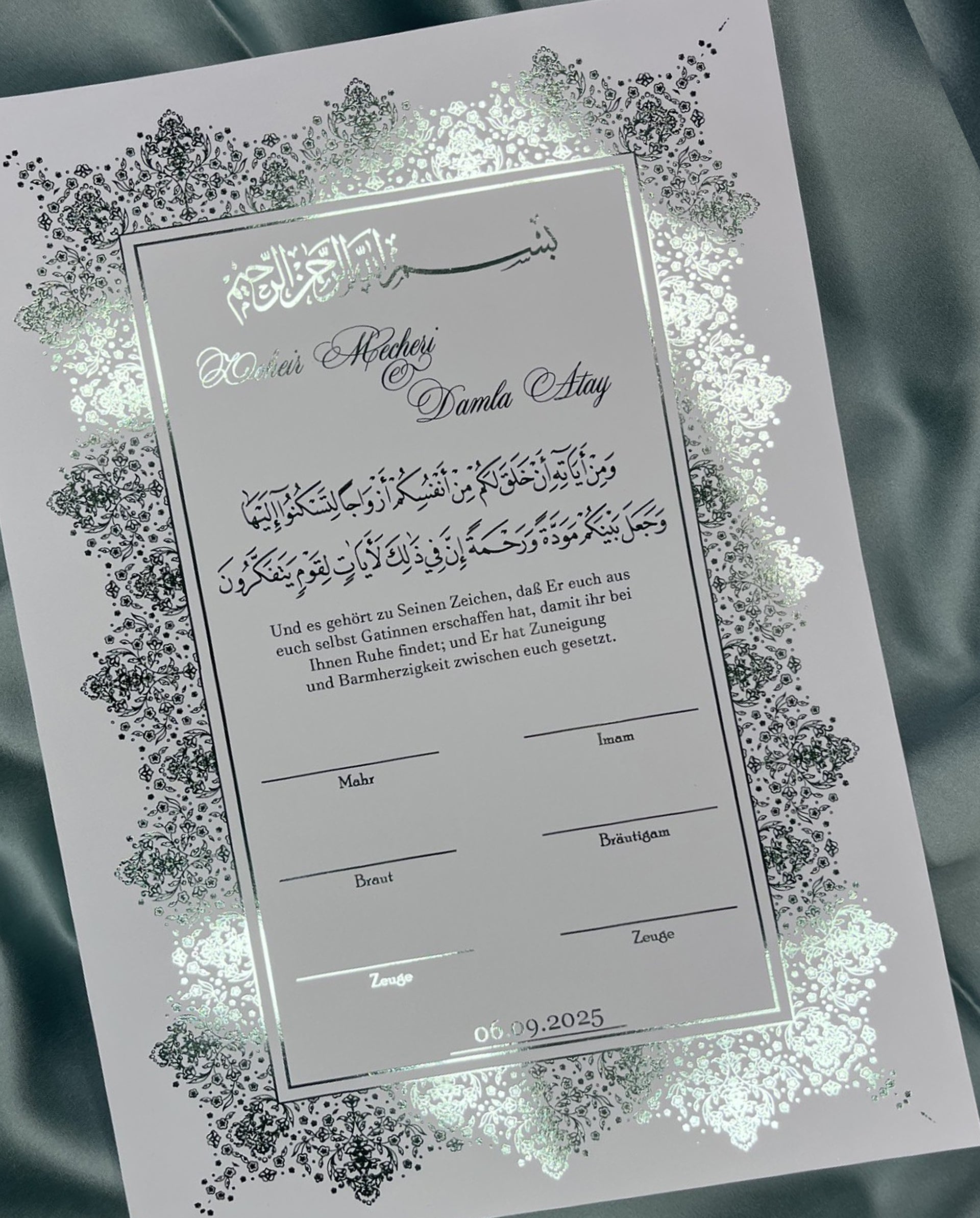 Zertifikat Nikkah Istanbul - elle A cette