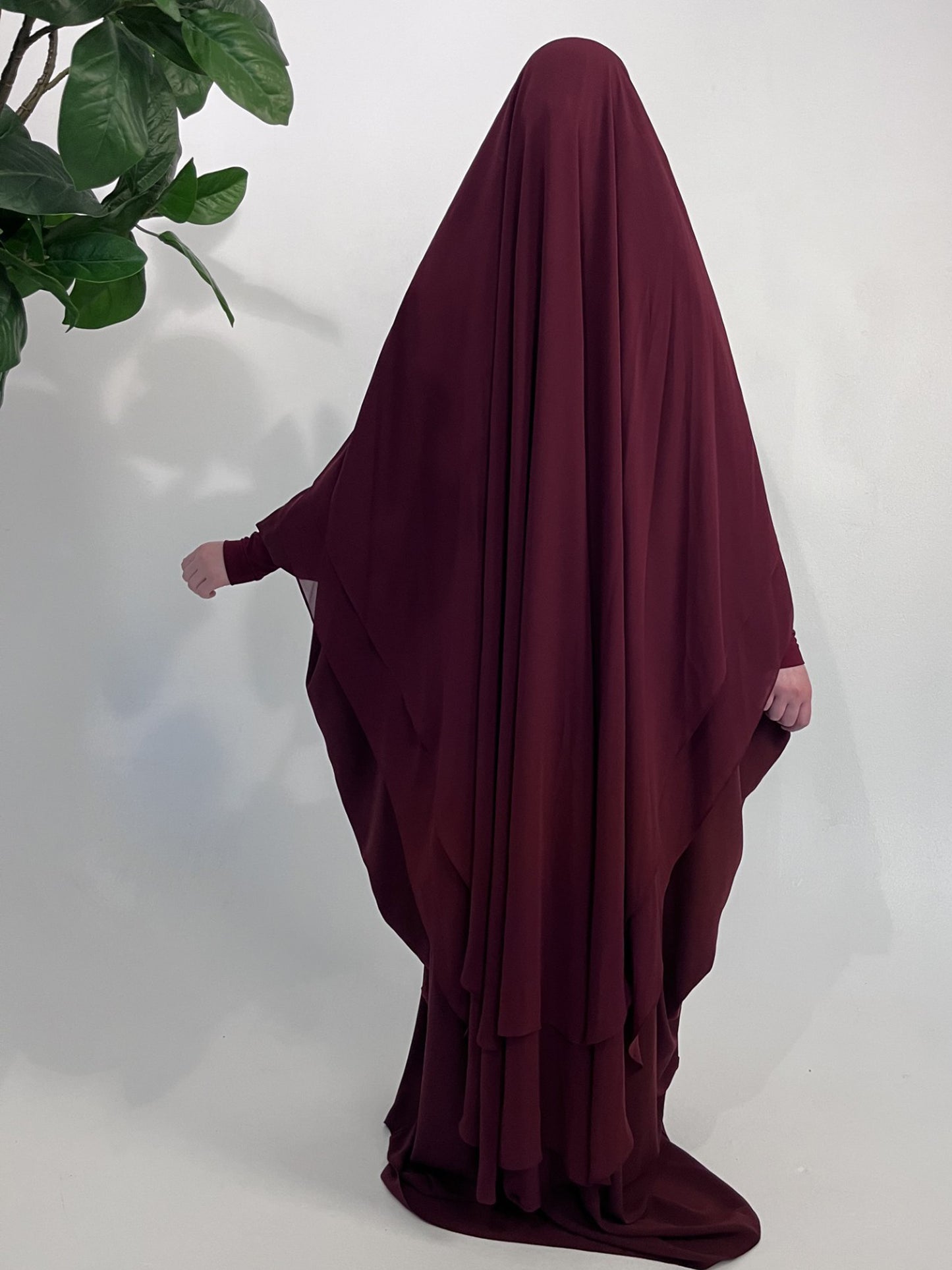 XXL Khimar Chiffon Bordeaux - elle A cette