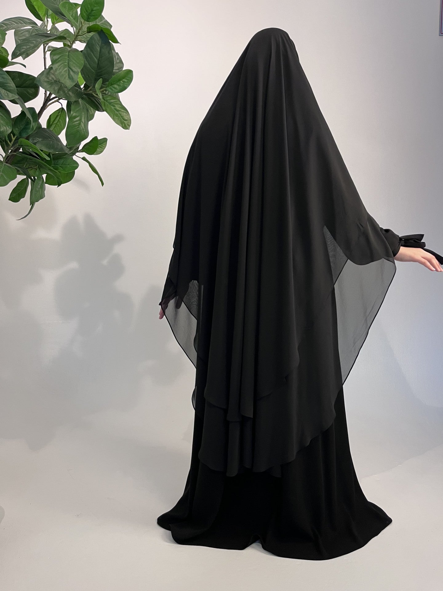 XXL Khimar Black Chiffon - elle A cette