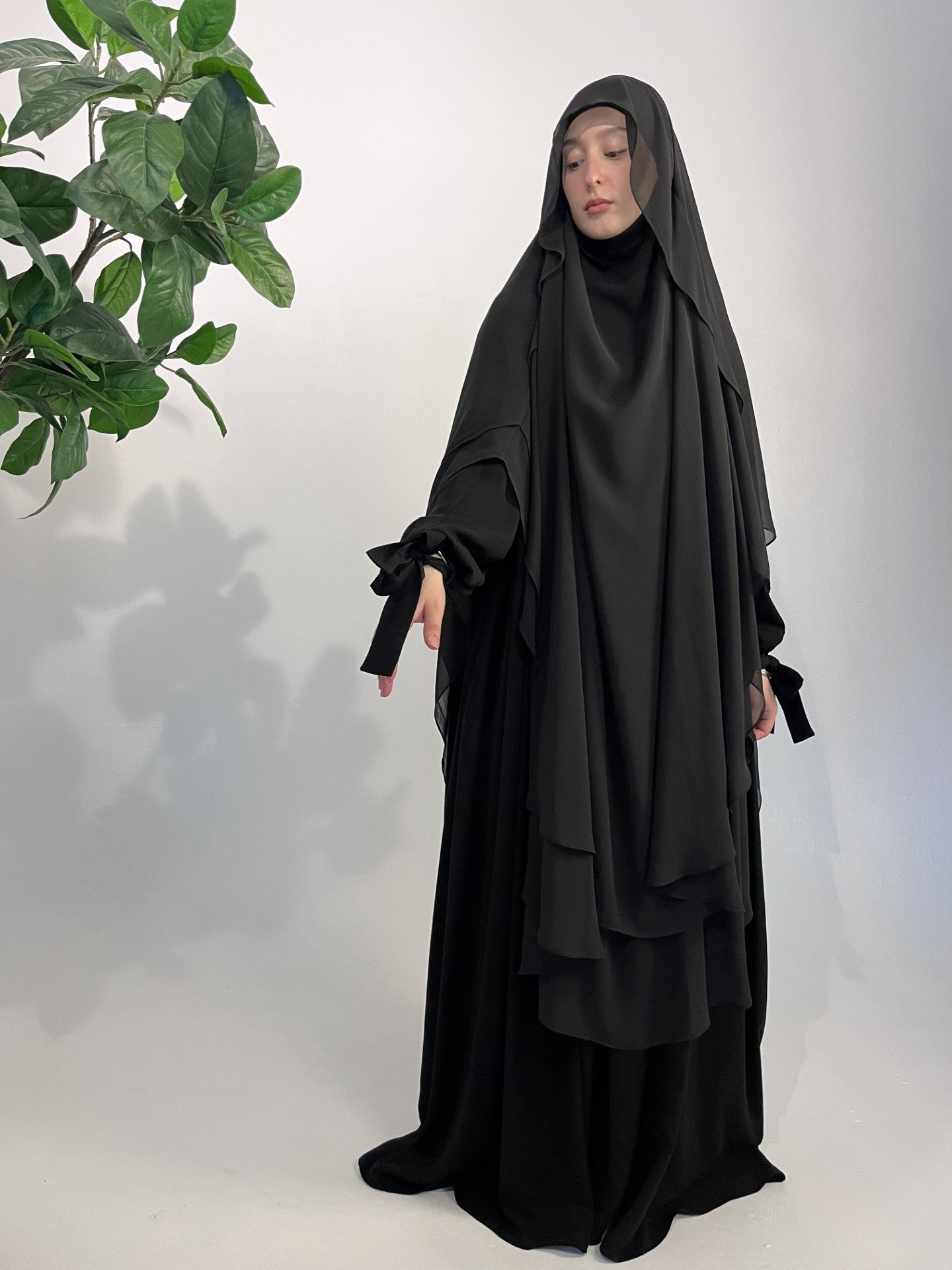 XXL Khimar Black Chiffon - elle A cette