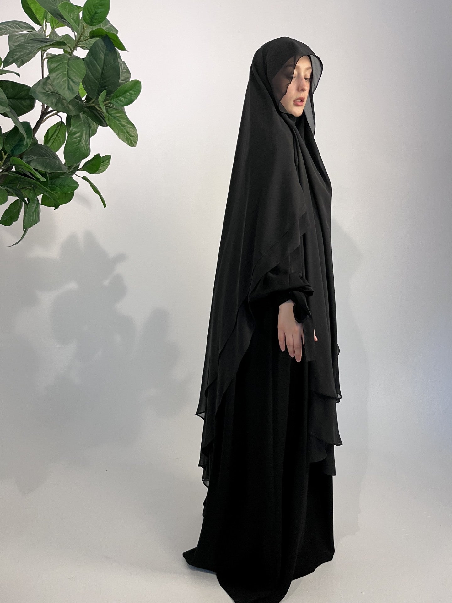 XXL Khimar Black Chiffon - elle A cette