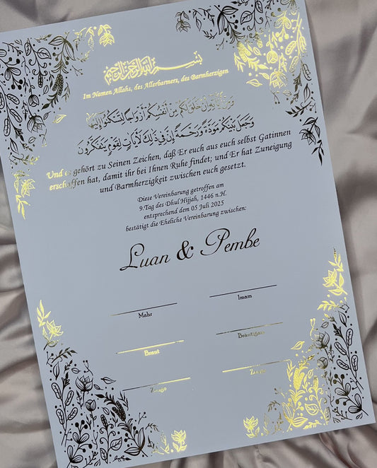 Zertifikat Nikkah Damaskus - elle A cette