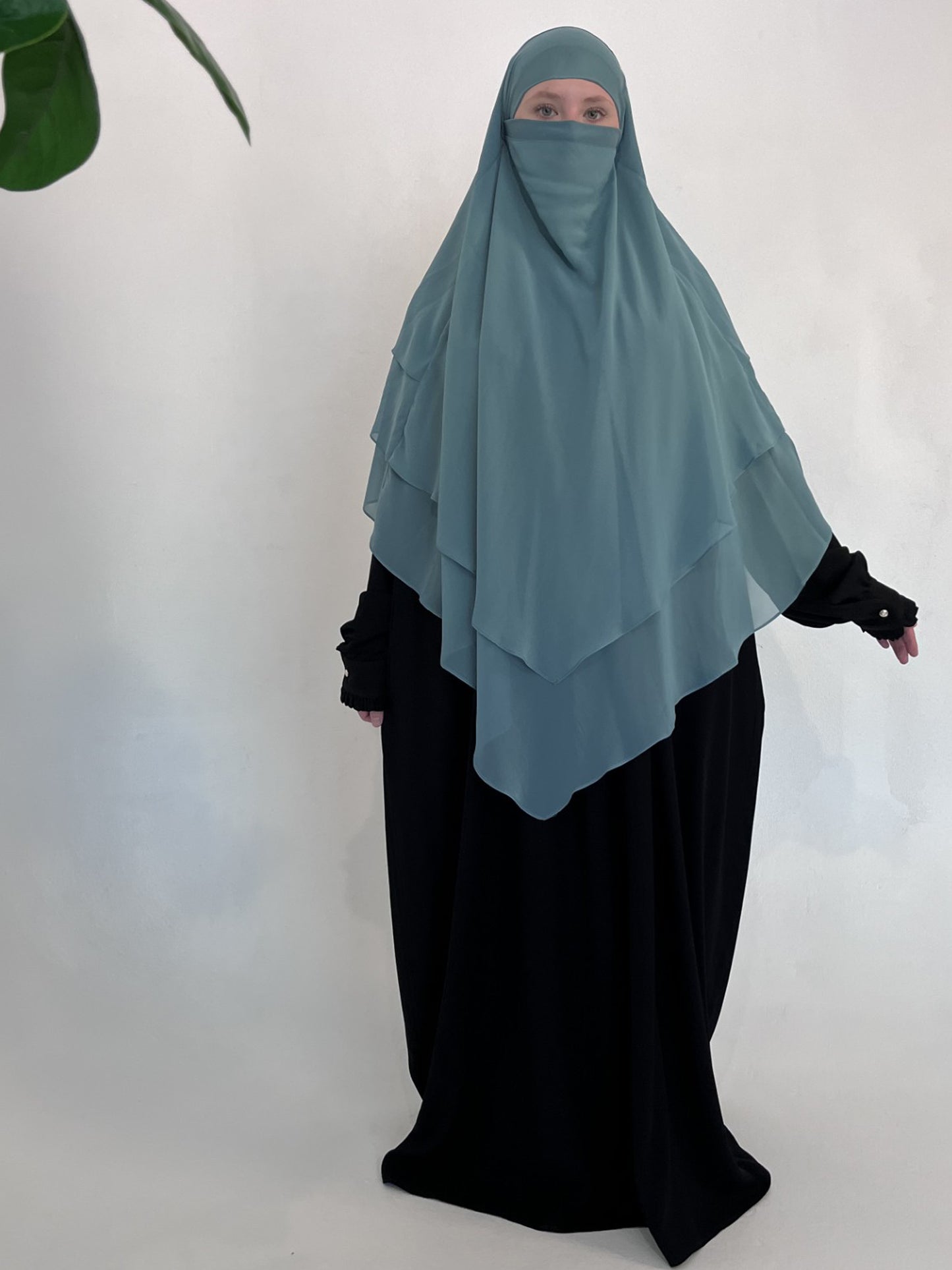 Abaya Schwarz mit Manschetten - elle A cette
