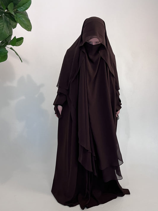 XXL Khimar Chiffon Mocca - elle A cette