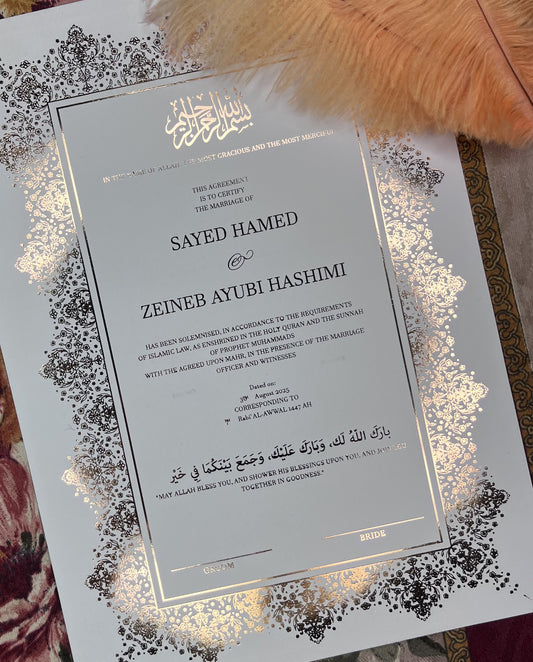 Nikkah Zertifikat England - elle A cette