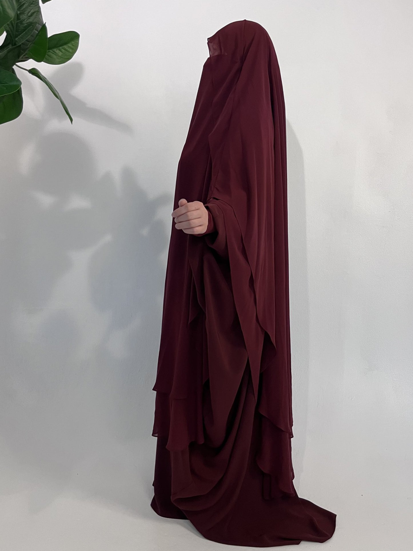 XXL Khimar Chiffon Bordeaux - elle A cette
