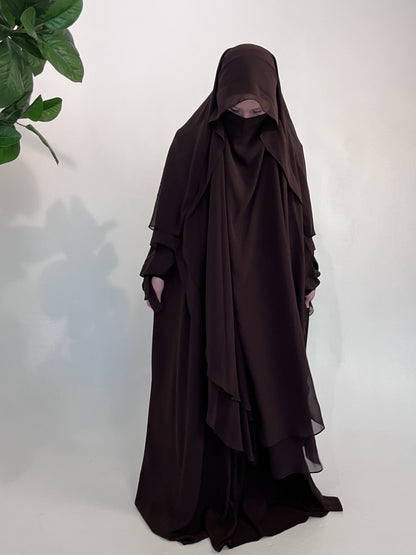 XXL Khimar Chiffon Mocca - elle A cette