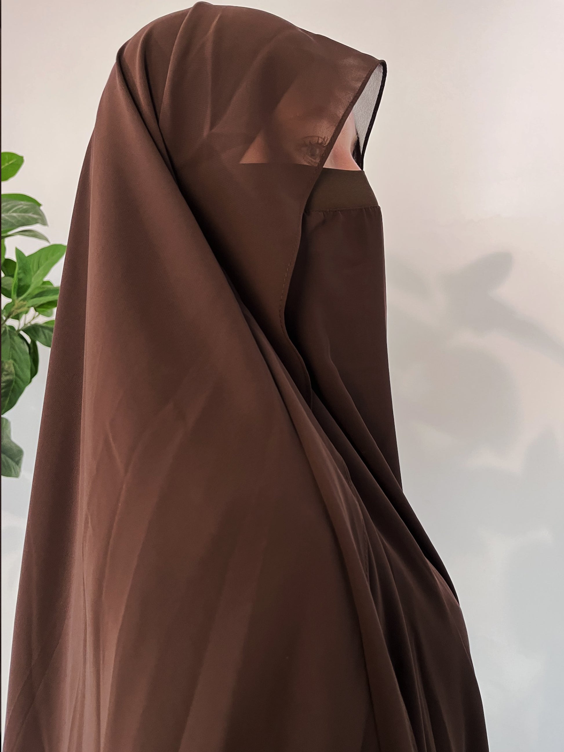 XXL Khimar Chiffon Mocca - elle A cette