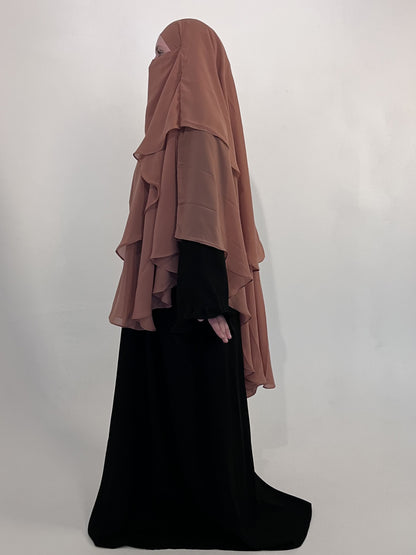Abaya Schwarz mit Reißverschluss - elle A cette